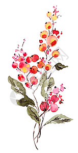 花束花艺术水彩绘画动物问候语卡片插图手绘收藏邀请函背景图片