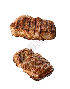 烧烤牛肉肉片 白背景食物隔离于世鱼片白色美食营养棕色红色炙烤牛扒背景图片