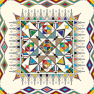 模式 2图案几何正方形议会棕榈王国艺术菱形文化打印背景图片