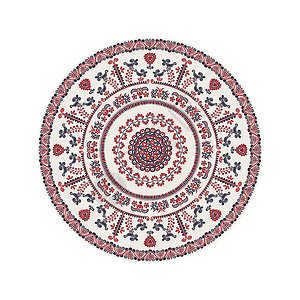 匈牙利圆饰品 3戏服艺术几何学地区民间装饰品织物针织红色盘子背景图片