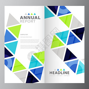 年度业务报告彩色模板横幅框架文档三角形文件夹卡片活页夹传单小册子创造力背景图片
