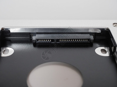 HD 或 SSD sata 端口港口黑色电脑对接光盘磁盘码头计算器连接器电子产品背景图片