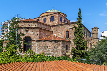 马其顿古老的基督教圆顶高清图片