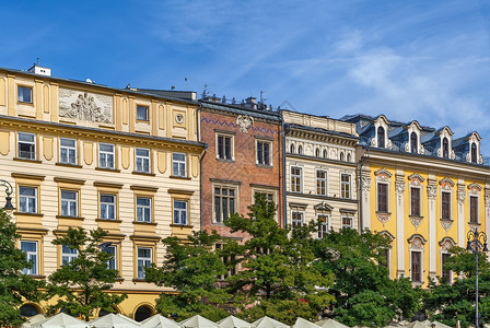 波兰克拉科夫主广场吸引力正方形住宅建筑学旅游历史旅行历史性抛光市集背景图片