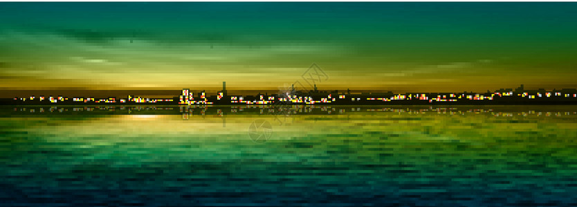 抽象背景与 cit 的剪影日落全景景观市中心建筑城市插图阴影地平线白色背景图片