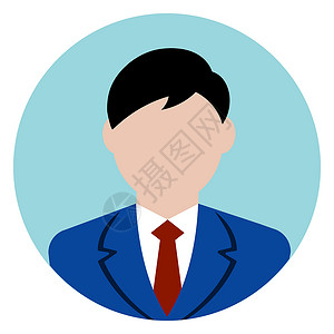 圆形工人头像图标说明上半身业务人员卡通片用户绘画设计办公室成人商业网页插图界面背景图片