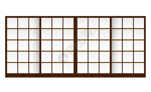 Shoji 日本传统门窗矢量它制作图案窗户窗框格子寺庙墙纸商事榻榻米遮阳棚房子框架背景图片