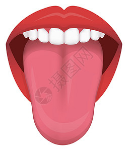 舔舌头舌头健康标志矢量图正常舌头插画