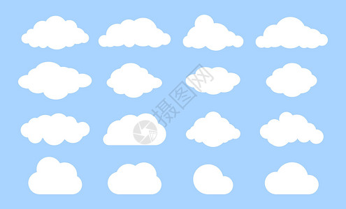 云形状素材盒子蓝色的高清图片