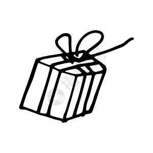 基本RGB草图绘画礼物盒子黑色白色插图背景图片