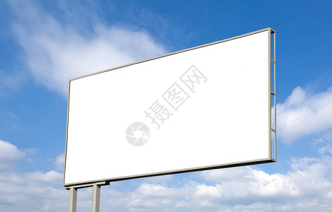 空白的广告牌木板城市海报帆布商业横幅促销公告天空蓝色账单高清图片素材