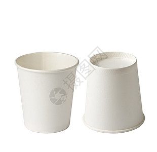 纸杯咖啡纸板尺寸茶点杯子饮水杯咖啡店白色空白背景图片