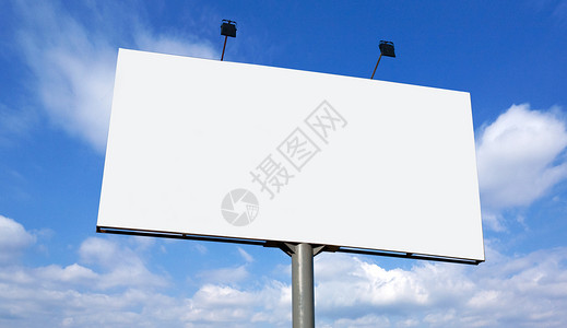空白的广告牌促销账单帆布大板蓝色天空木板街道路标商业蓝色的高清图片素材