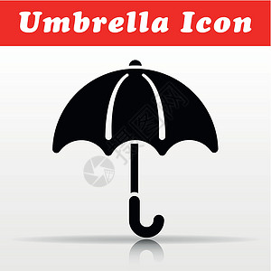 黑色雨伞矢量图标设计背景图片