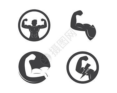 健美运动员健身健身房图标徽标徽章矢量它制作图案力量二头肌胸部插图建设者男人冠军标识优胜者腹肌插画