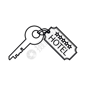 酒店钥匙酒店的房间钥匙插画