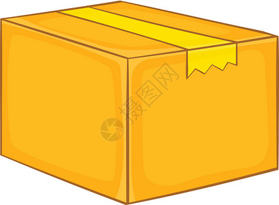 储纳盒卡通风格的纸板箱图标设计图片