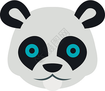 保护眼睛的动物熊猫 iconflat 样式插画