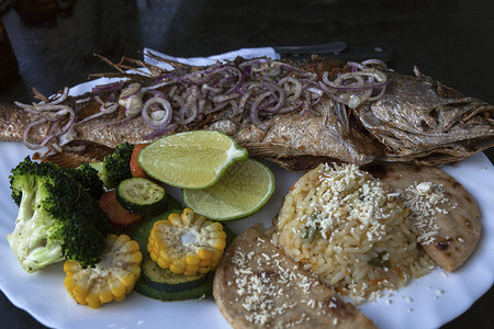 萨尔瓦多鱼餐背景图片