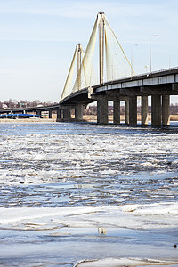 跨越奥尔顿密西西比河的桥建筑高清图片素材