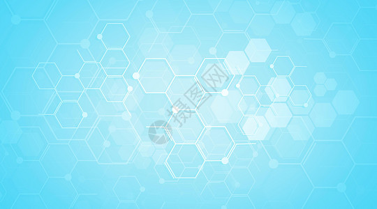 医学背景设计 具有六边形的几何抽象背景数据科学药品化学家生物化学研究活力原子实验室背景图片