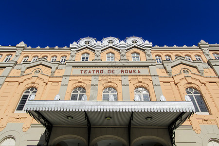 穆尔西亚的美丽和盛丽的罗马歌剧院旅游建筑学戏剧房子地标玫瑰地区历史观光广场欧罗巴高清图片素材