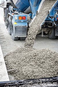 特写混合混凝土基础设施建筑工作劳动活动工程服务钢筋道路石头铺路高清图片素材