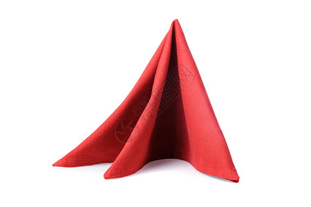 折叠红餐巾纸餐具餐桌餐巾点缀艺术红色工艺餐厅背景图片