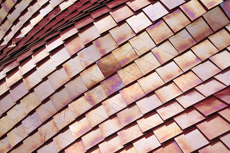 红瓦覆盖海浪陶瓷瓦片制品瓷砖零售建筑学建筑材料屋顶背景图片
