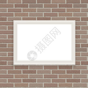 白色砖砖墙矢量图背景上的白色框架创造力灰色正方形金属插图长方形控制板艺术光泽度窗户插画