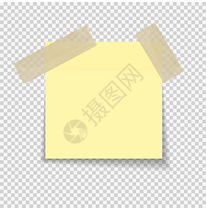 胶带状标签透明背景矢量它制作图案的粘纸便条黄色笔记纸标签阴影记事本办公室木板磁带插图空白设计图片