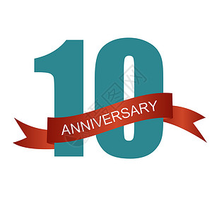 10周年十个 10 周年纪念标签标志为您的日期 它制作图案矢量优胜者仪式成功丝带插图数字念日卡片传统季节设计图片
