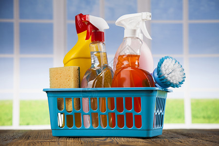 各种清洁用品 设备背景以及各类清洁品手套洗涤洗涤剂房子窗户橡皮商品工具海绵消毒工作高清图片素材