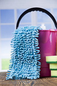 各种清洁用品 设备背景以及各类清洁品刷子洗涤剂洗涤橡皮打扫化学品窗户服务卫生塑料工作高清图片素材