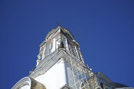 缅怀所有在水上和旅行中丧生的人工人旅游大教堂教会支撑天空寺庙建筑学半岛蓝色背景图片
