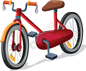 一辆自行车辐条踏板安全白色框架车辆张力绘画娱乐轮胎插画