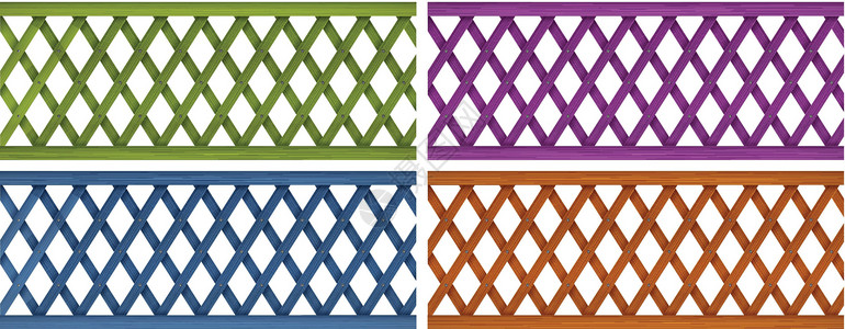 五颜六色的木栅栏背景图片