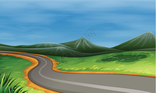 绿色路狭窄的道路沥青杂草天空地面车道途径风景水泥资源路线设计图片