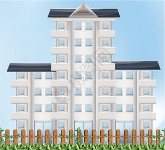 挑高公寓一座高楼建造占用草图植物建筑师购物中心建筑学建筑酒店阴影插画