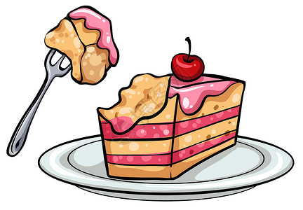 草莓糖霜蛋糕有蛋糕的盘子棕色圆形味道绘画甜点配料厨具粉色糖霜圆圈设计图片