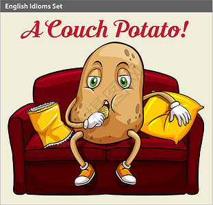沙发土豆椅子文字家具样式语言英语艺术菜单艺术品字体插画