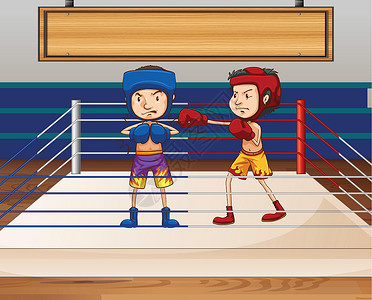 拳击场拳击绳索竞技场盒子力量练习游戏护头运动员卡通片蓝色设计图片