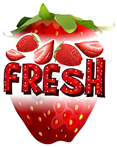 新鲜草莓与 tex食物水果红色艺术卡通片横幅绘画白色夹子空白背景图片