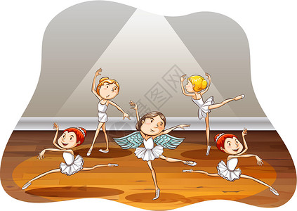 芭蕾舞表演芭蕾女孩卡通片运动员运动锻炼姿势竞赛练习体操力量设计图片