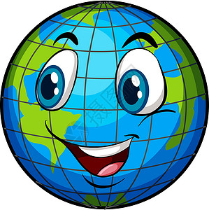 Eart 的滑稽形象绘画圆形绿色球形近球形陆地地球蓝色地理赤道背景图片