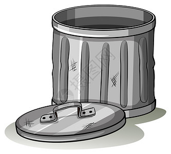 空的灰色塔什卡灰色剩菜绘画圆柱形白色剩饭垃圾箱垃圾桶持有者食物背景图片