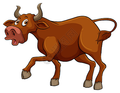 米奇米妮大棕牛钻机米奇男性绘画水牛农业肌肉牛肉白色野牛插画