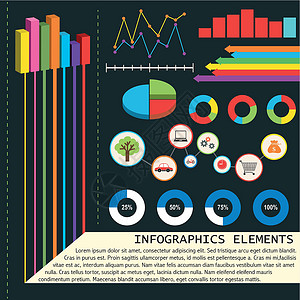 带有图形的信息图表元素统计界面数据知识酒吧报告概念经济学图形化绘画背景图片
