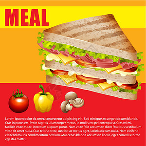 快餐和新鲜食材的信息图表背景图片