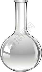 玻璃用品白色玻璃烧杯物品长颈贮存测试塑料化学品厨具实验室家居液体插画
